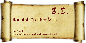 Barabás Donát névjegykártya